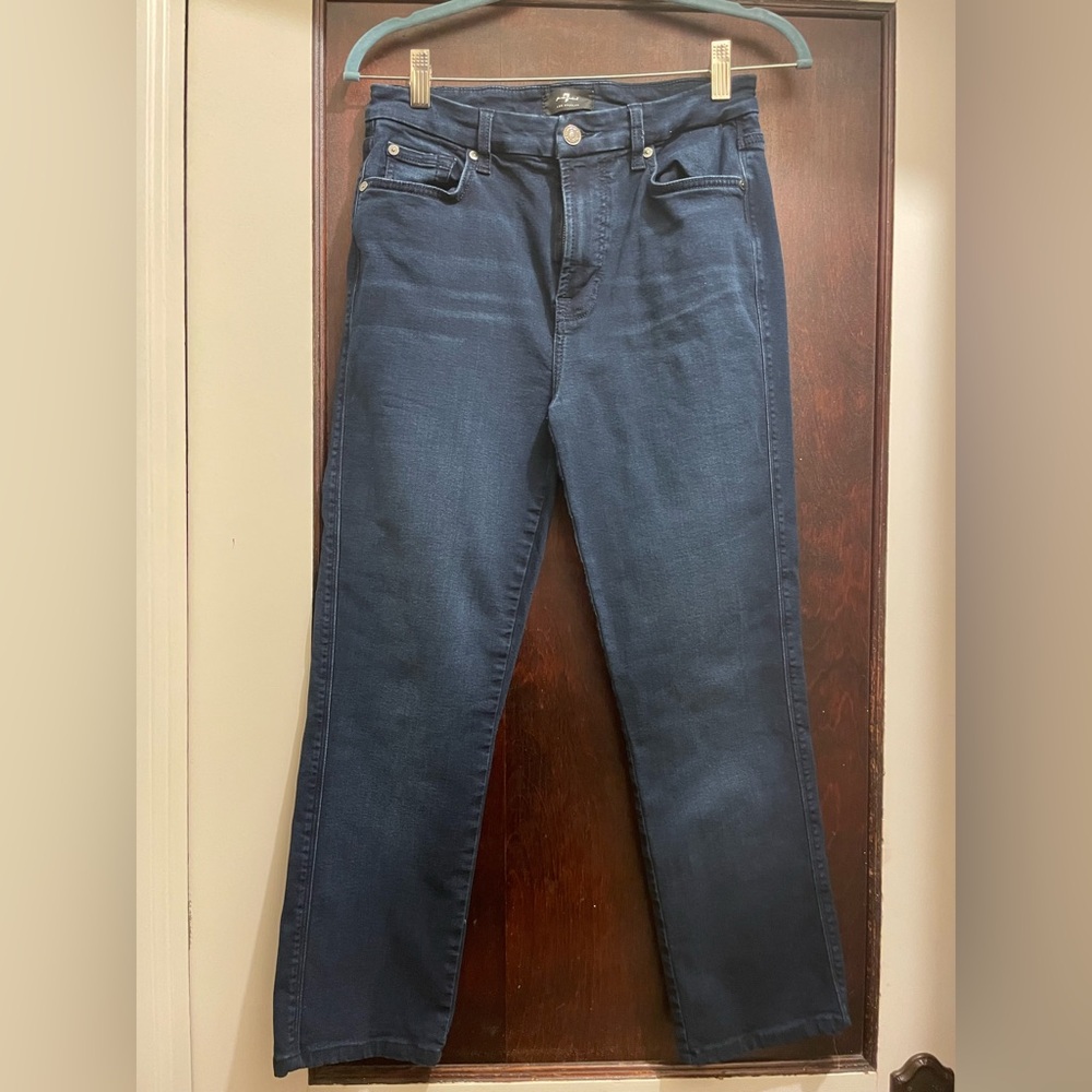 7 For All Mankind Dark Blue Straight Leg Jeans